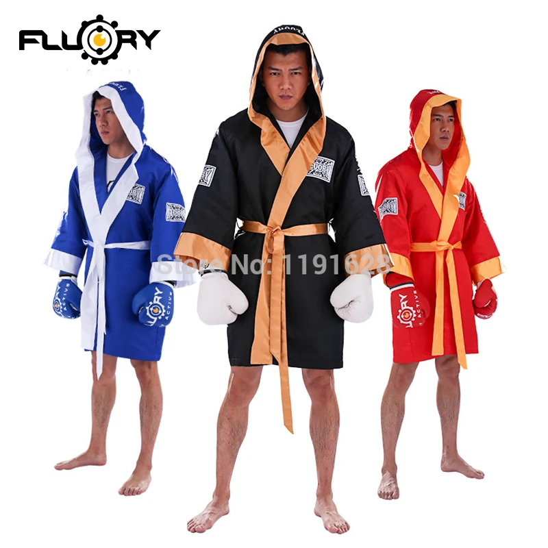 Fluory boxing uniform clothing soft muay thai kick boxing cloak boxing