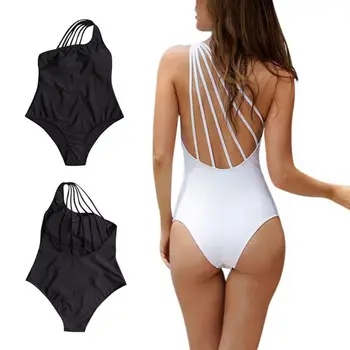 

Women's swimwear Sexy New style Long sleeve Pure color Hollow Multi-rope Thin Underwater shower surfing One-piece swimsuit