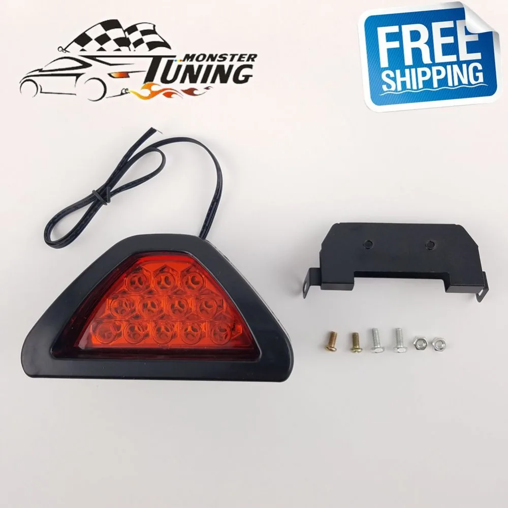 

Free Shipping Top Quality New Universal F1 Style 12 LED Tail Brake Stop Light Third Red Flashing Blinker Safety Fog Lamp