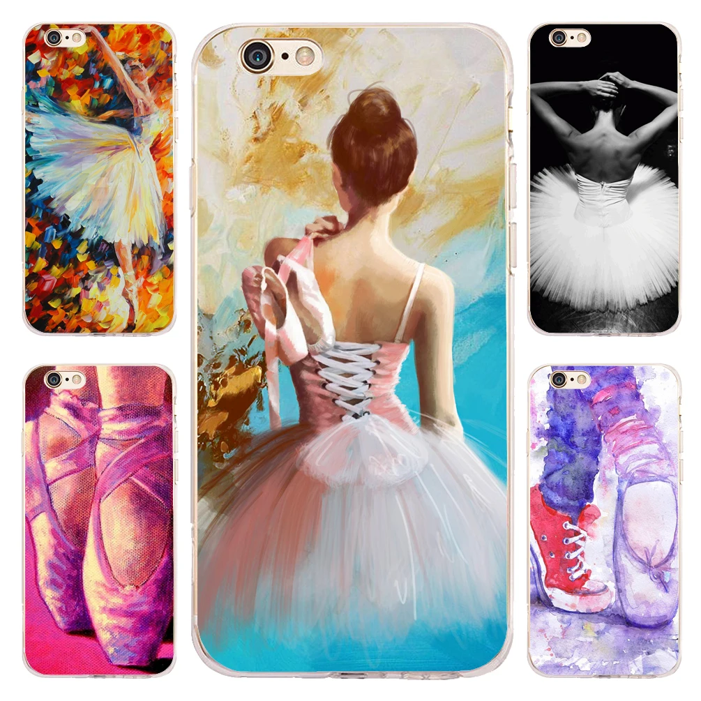 Coque балерина балетки Ясно Мягкие силиконовые чехлы для телефона iPhone XS Max XR X 7 8 6 S