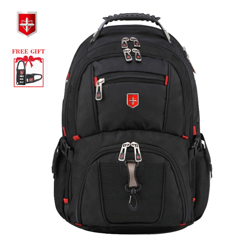 Travel Gear Men 17/" 15/" Laptop Backpack Swiss Waterproof Rucksack School Bag