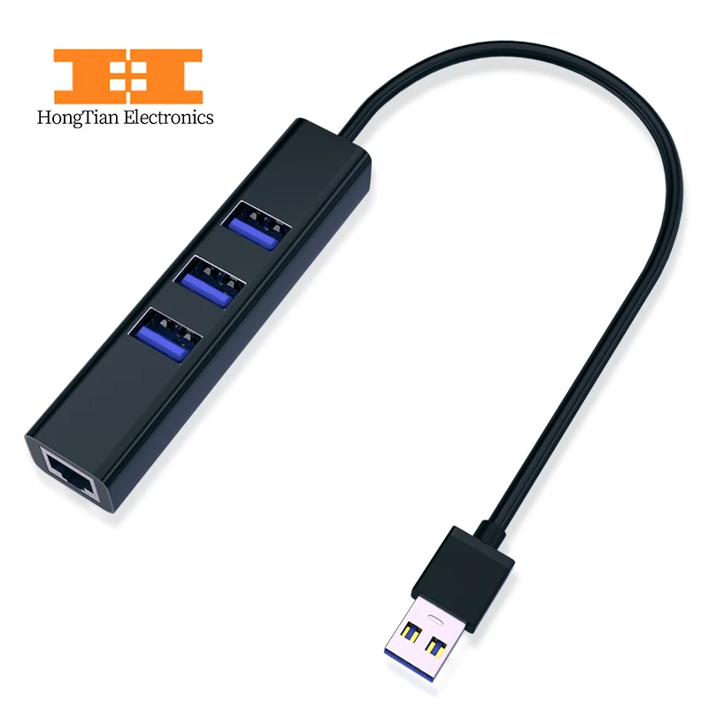 

USB HUB to RJ45 3*USB3.0 1000 Mbps Wired Network RJ45 Lan Adapter Aluminum alloy USB Splitter for Apple Macbook Air Laptop PC