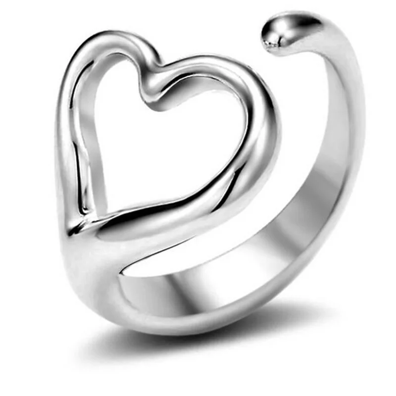 XIYANIKE Big Brand Sterling silver Fashion Simple Heart shaped Opening