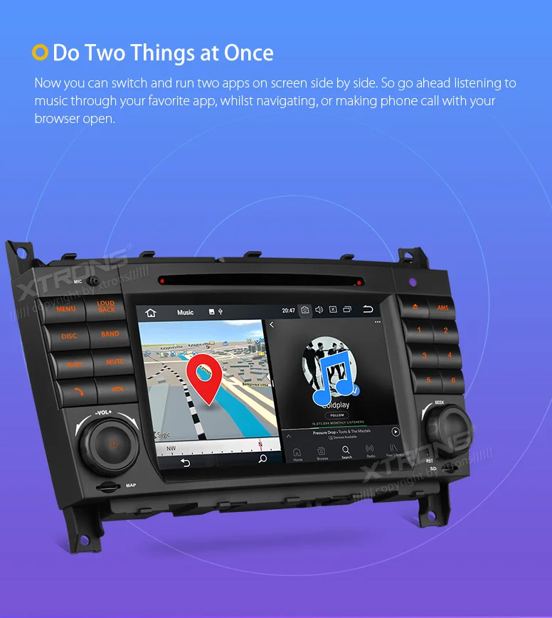 Perfect XTRONS 7" Android 8.0 Radio GPS Car DVD Player for Mercedes Benz W209 W203 C270 C280 C300 C320 C350 32 AMG W463 G350 G500 G55 8