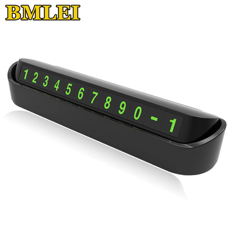 

New Car Styling Temporary Parking Card ABS Texture Phone Luminous Number Card Plate Telephone Number Card Car Sticker