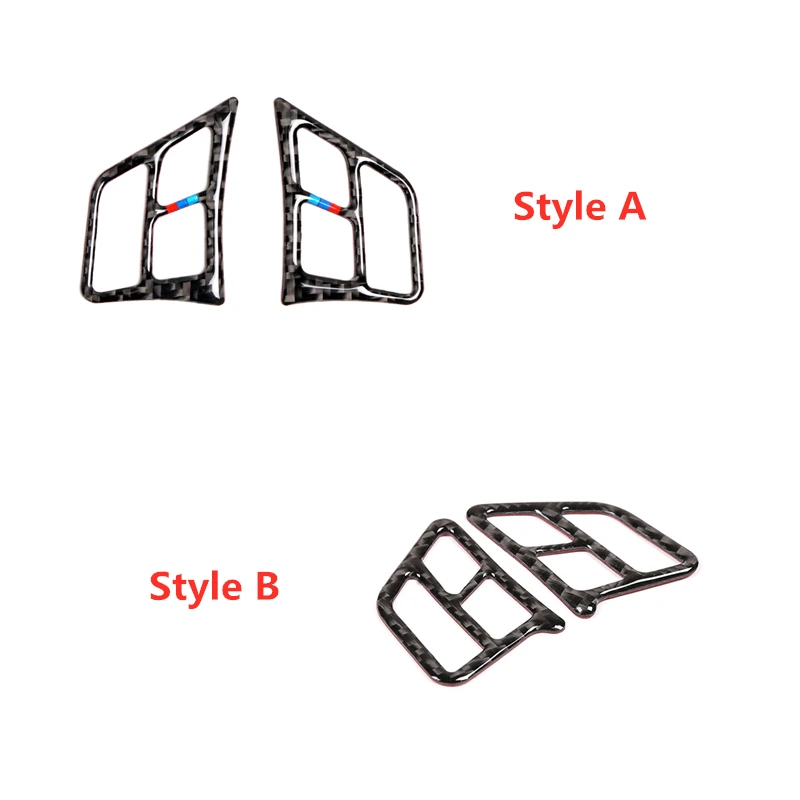 Автомобильные наклейки с кнопкой управления на рулевое колесо, отделка из настоящего углеродного волокна для BMW e90 e92 e93 3 серии 2005-2012, автомобильные аксессуары