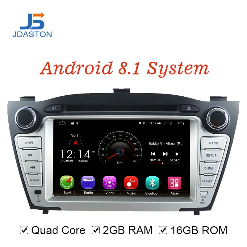 

JDASTON Android 8.1 Car DVD Player For Hyundai IX35 TUCSON 2009-2013 Multimedia GPS Navigation 2 Din Car Radio Audio Stereo WIFI