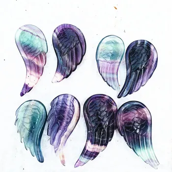 

Natural colored fluorite wings feather wing quartz crystal point reiki healing crystals and gemstones for friends gifts