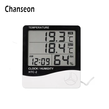 

Multifunctional Digital LCD Thermometer Hygrometer Electronic Temperature Humidity Meter Indoor Outdoor Alarm Clock Hygrometer