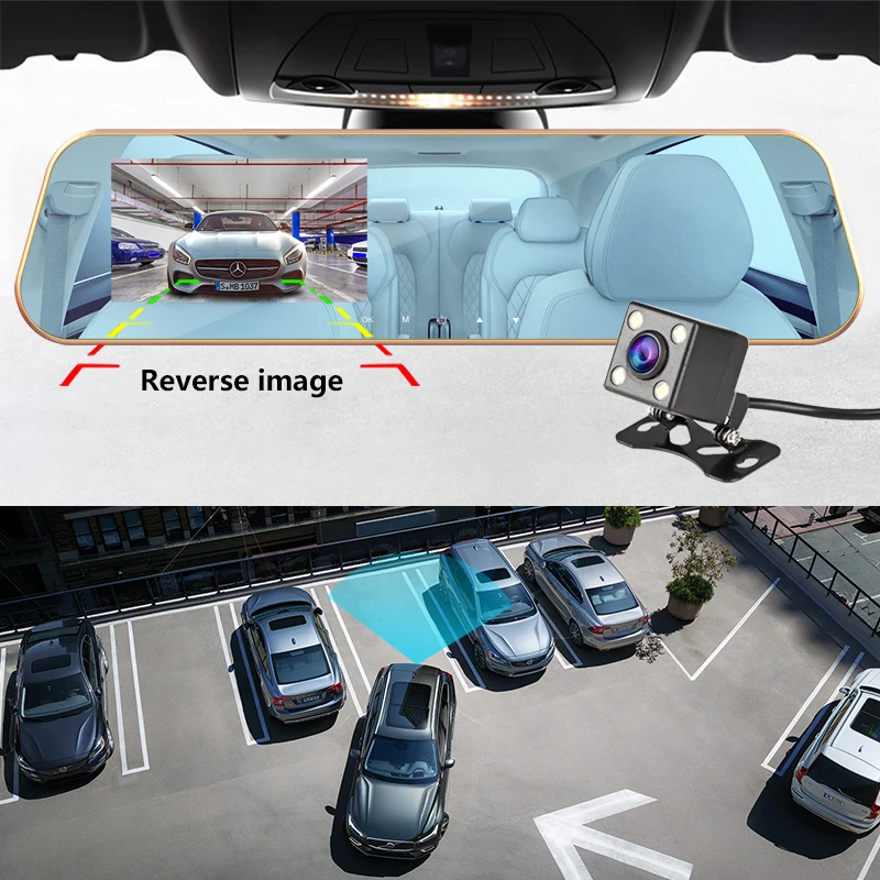 Cheap Jansite Car DVR 1080P Dual cameras rearview Car camera mirror Dash cam Auto Registrator record Automatic coverage