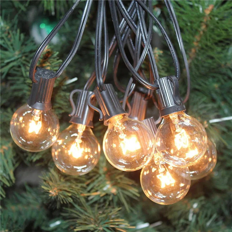 

Garland Ball Led Outdoor Backyard Led Waterproof Led G40 Party String Bulb Patio Festoon String 7.6M Lights Globe Wedding #