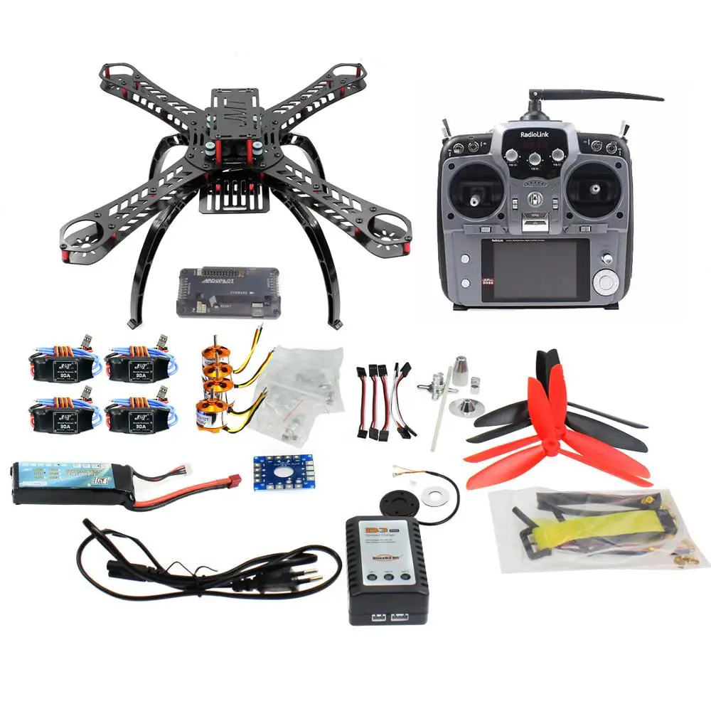

310 mm Carbon Fiber Frame DIY GPS Drone FPV Multicopter Kit Radiolink AT10 2.4G Transmitter APM2.8 1400KV Motor 30A ESC F14891-D