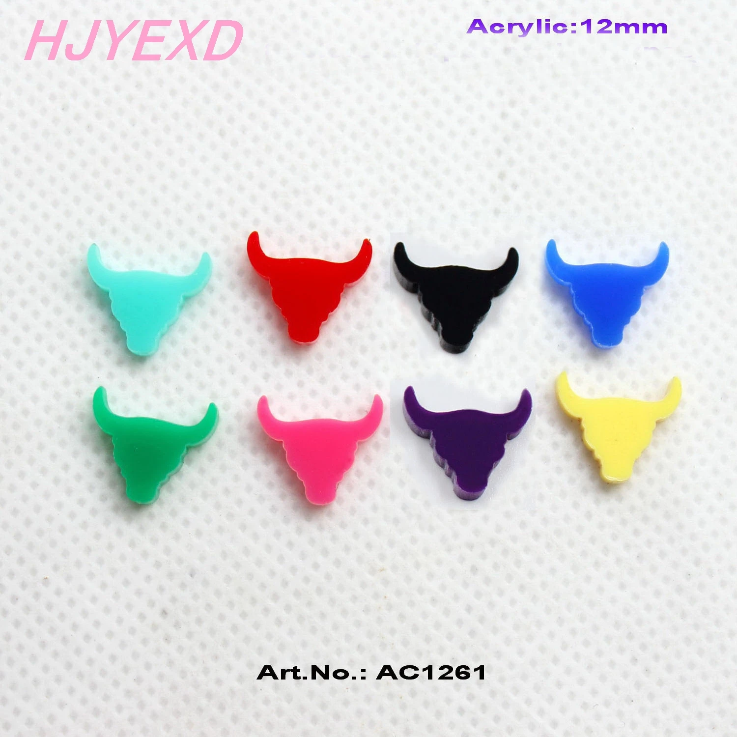 

12mm Acrylic Bull Skull Earrings (no Stud) Supplies Assorted Steer Colors Laser Cut 0.48"-AC1261