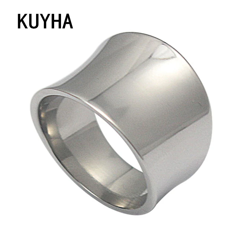 

Fashion Jewelry Size 6 7 8 9 10 Punk Irregular Style Silver Metal Stainless Steel Jewellery Big Plain Shiny Ring for Women