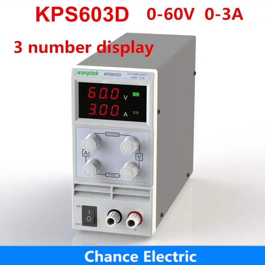 

Voltage Regulators KPS603D 60V 3A 3 Digital Display adjustable Mini Switch laboratory DC Power Supply