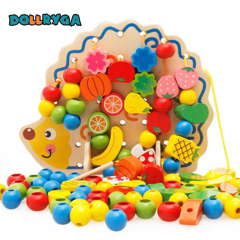 DOLLRYGA New Baby Toys DIY Wooden Constructor Learning Toy For Kids Colourful Wooden Model Building Blocks Brithday Gifts 82pcs 