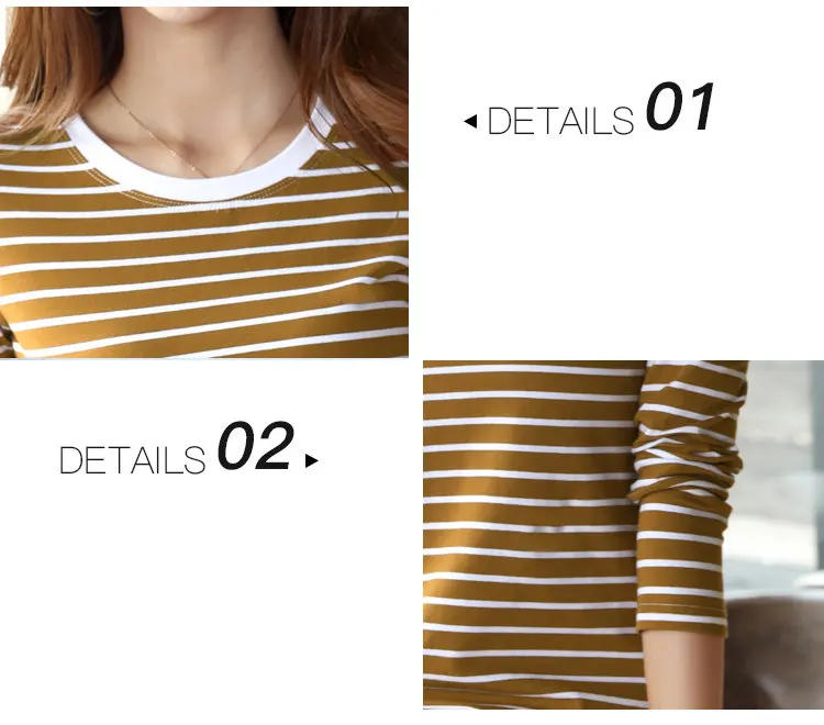 Autumn Winter Striped T-shirt Women Casual Plus Size Tops Tees Femme Long Sleeve Women Cotton Tshirt Camisetas Mujer 2019 (12)