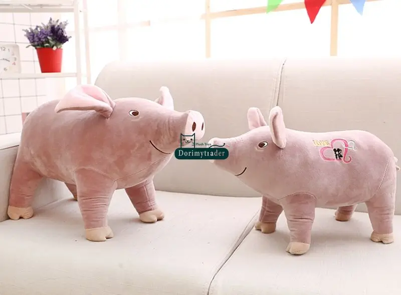 Dorimytrader New Cute 70cm Big Emulational Animal Pig Plush Toy 28inches Stuffed Soft Cartoon Pigs Doll Pillow Baby Present DY61601 (14)