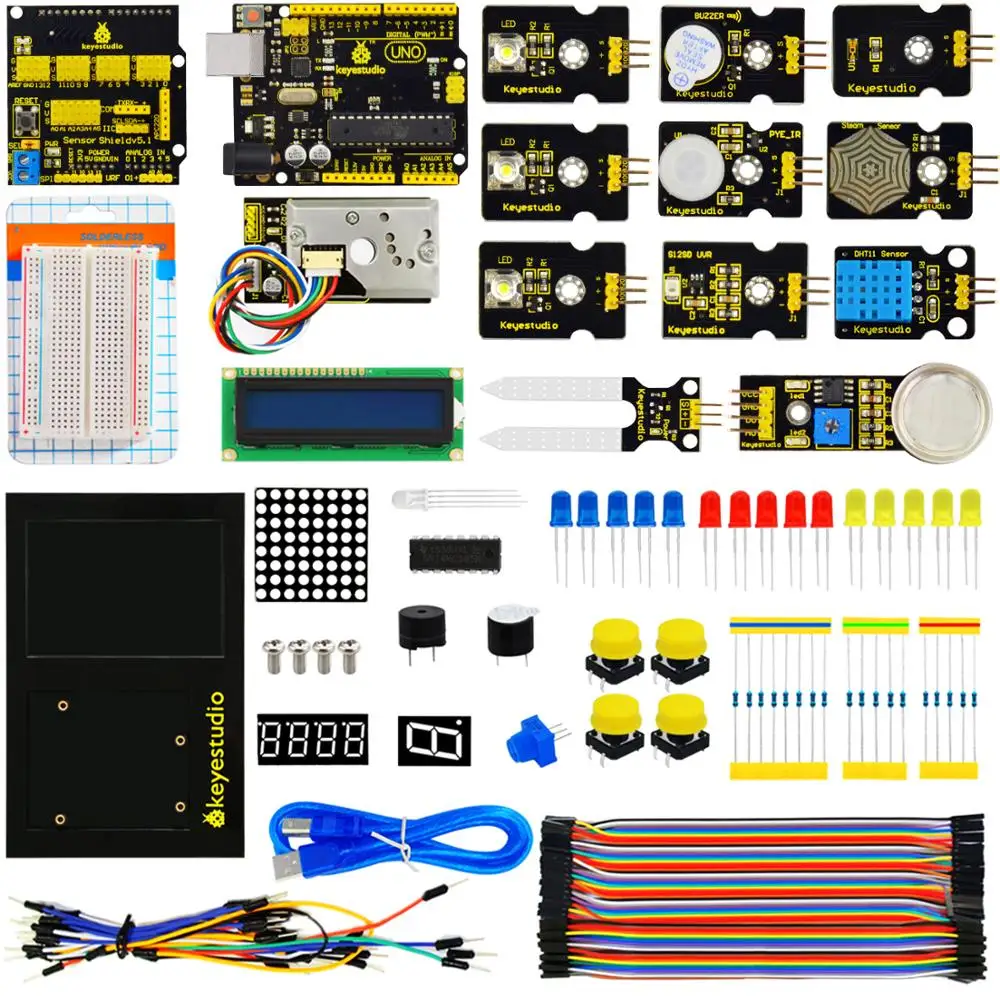 Новинка 2018! keyestudio экологический мониторинг PM2.5 Набор для Arduino образовательный