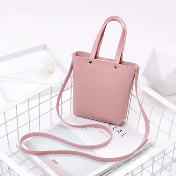 

BONAMIE Women Crossbody Bag Blue Dual Use Small Bag Ladies New Casual Sweet Bucket Bag Fashion Handbag Girl's Solid Shoulder Bag