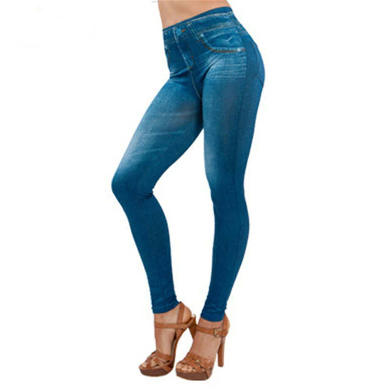النساء الدنيم السراويل جيب بنطال رهيف اللياقة البدنية بالاضافة الى حجم Leggins طول الجينز رفع السيدات السراويل الجينز vaqueros موهير