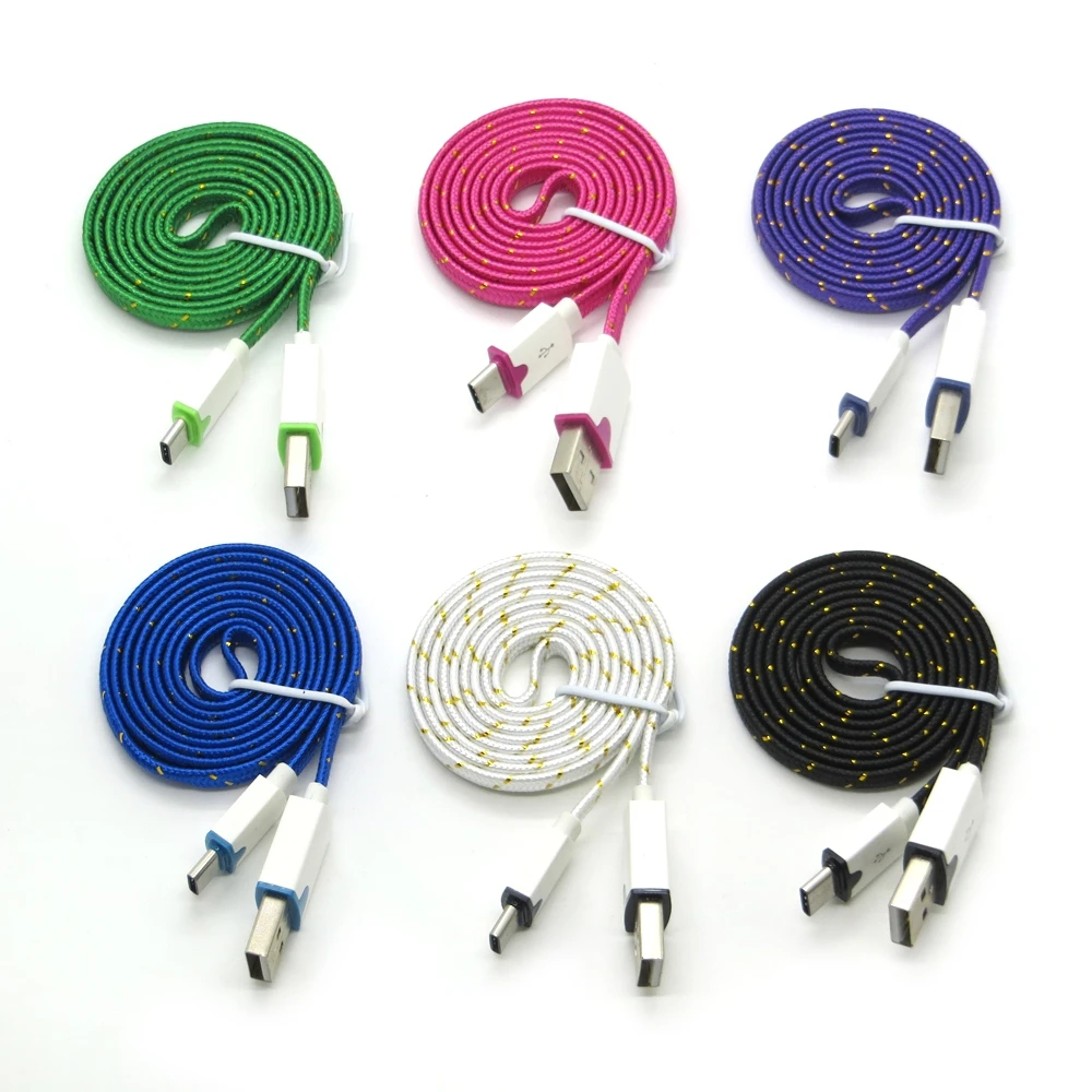 

1M Fabric Braided Flat USB 3.1 Type C Sync Data Charger Cable for Samsung Note 7 for LG G5/Nexus 5x/6p/Meizu pro 6/HTC M10