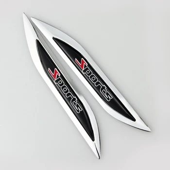 

New Car Sticker Salix Leaf Shape Sport Emblem Metal Side Blade Fender Vinyl Decal Refitting Styling Car Accessory