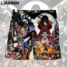 LIASOSO, 3d принт, японское аниме, одна деталь, Луффи Трафальгар Ло Зоро, мужские шорты, пляжные повседневные шорты, пляжные шорты, брюки, X1352