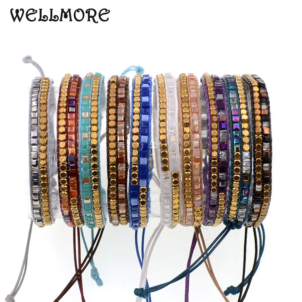 

WELLMORE Bohemia handmade copper beads with crystal bracelets charm bracelets for women jewelry wholesale