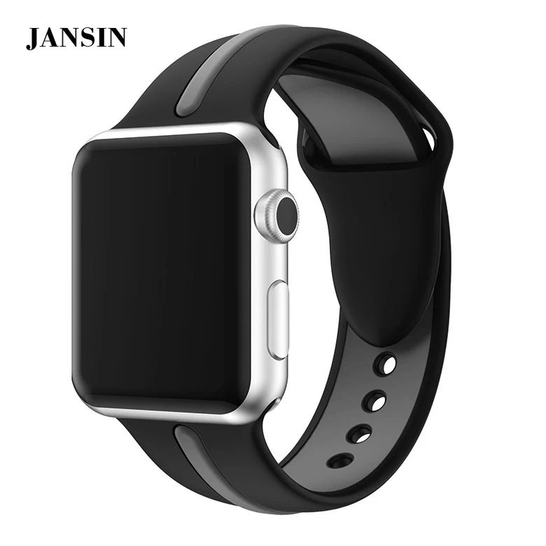 

Soft Silicone Sport strap For Apple Watch 42mm 38mm 40mm 44mm Bracelet watchbands watch Strap for iWatch Series 4 3 2 1 band