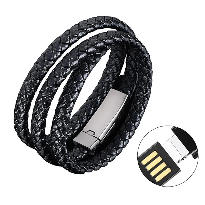 Portable Leather for iPhone 7 Sports Bracelet Charger Data Charging