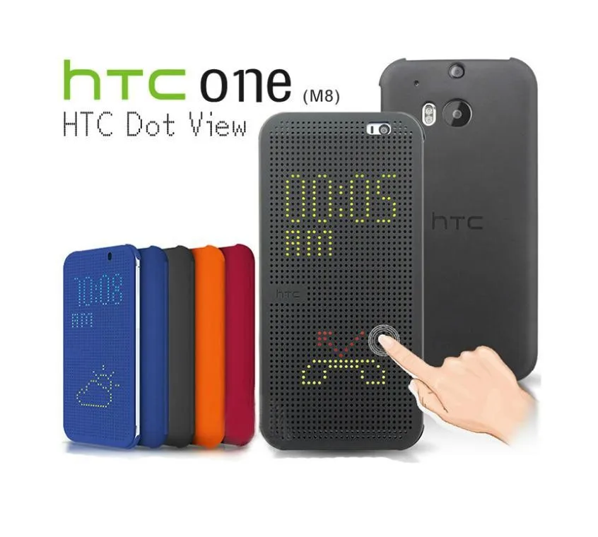 M8/M9/e8 официальный Дизайн Dot View Case Smart Case откидная крышка для HTC Один M8 e8 M9+ OPP упаковки