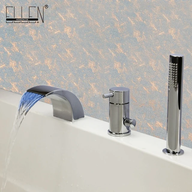 Single Handle Bathtub Mixer Temperature Controlled Faucet Single Handle Bathtub Mixer Temperature Controlled Faucet Led Light Waterfall 3 Piece Bath With