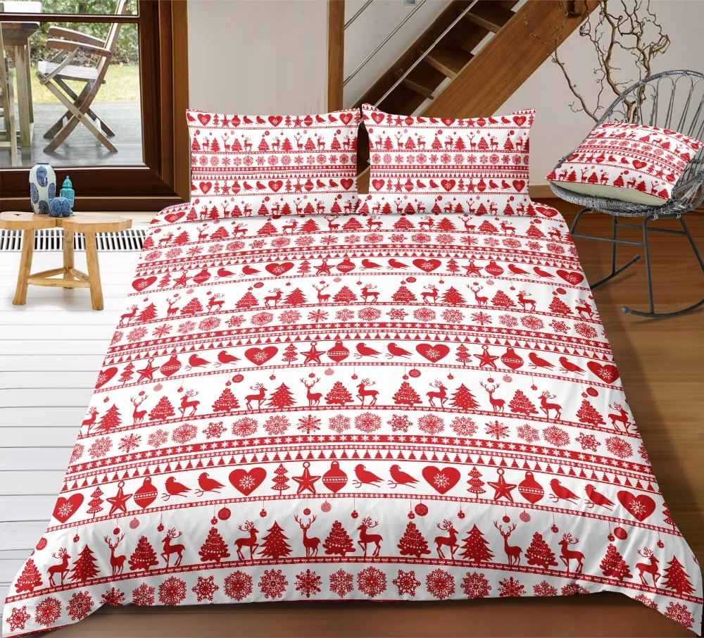 682.38руб. 25% СКИДКА|NOEL красное рождественское одеяло/пододеяльник наборы постельного белья Постельное белье большое значение-in Наборы постельного белья from Дом и животные on AliExpress 
