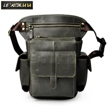 Кожаная Мужская Дизайнерская Повседневная сумка на 8 дюймов, сумка на ремне, серая многофункциональная модная сумка для путешествий, поясная сумка для ног, 913-5 г