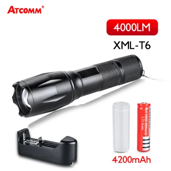 

4000 Lumen XML T6 LED Flashlight 5 Modes Powerful Rechargeable LED linterna torch 18650 Battery Powered Camping Hiking Security