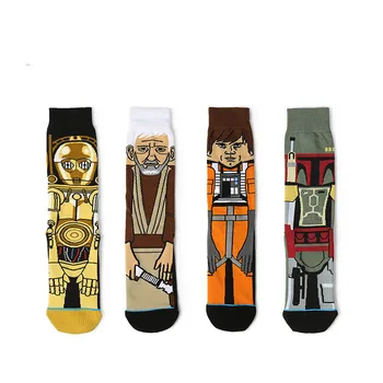 

Star Wars The Last Jedi fashion Men socks dress happy socks cotton funny men socks novelty character flag Elite colorful socks