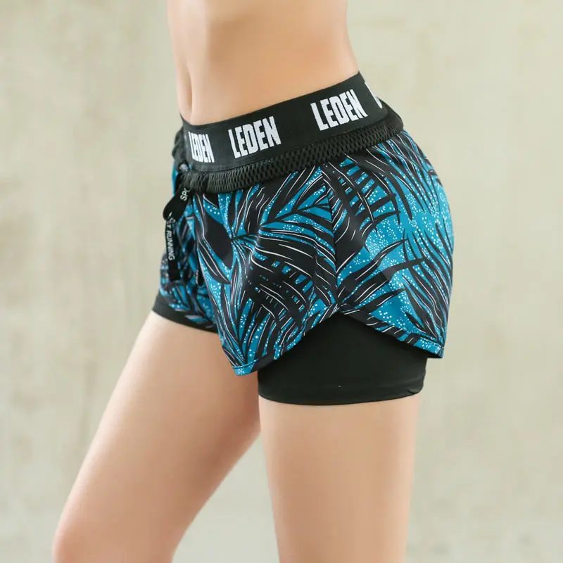 Sports Fitness Shorts Women'S Yoga Breathable Quick Dry Fitness Running Short Pants Double Layer Jogging Gym  Workout Clothes (2)
