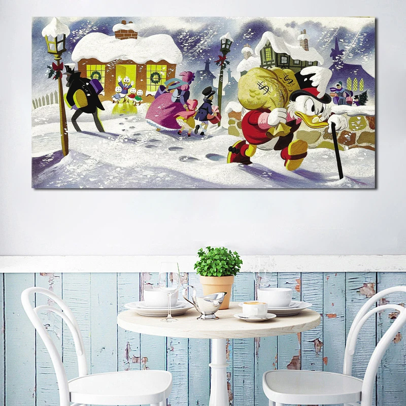 

Scrooge McDuck Christmas Wallpaper HD Canvas Painting Print Living Room Home Decor Modern Wall Art Oil Painting Poster Pictures