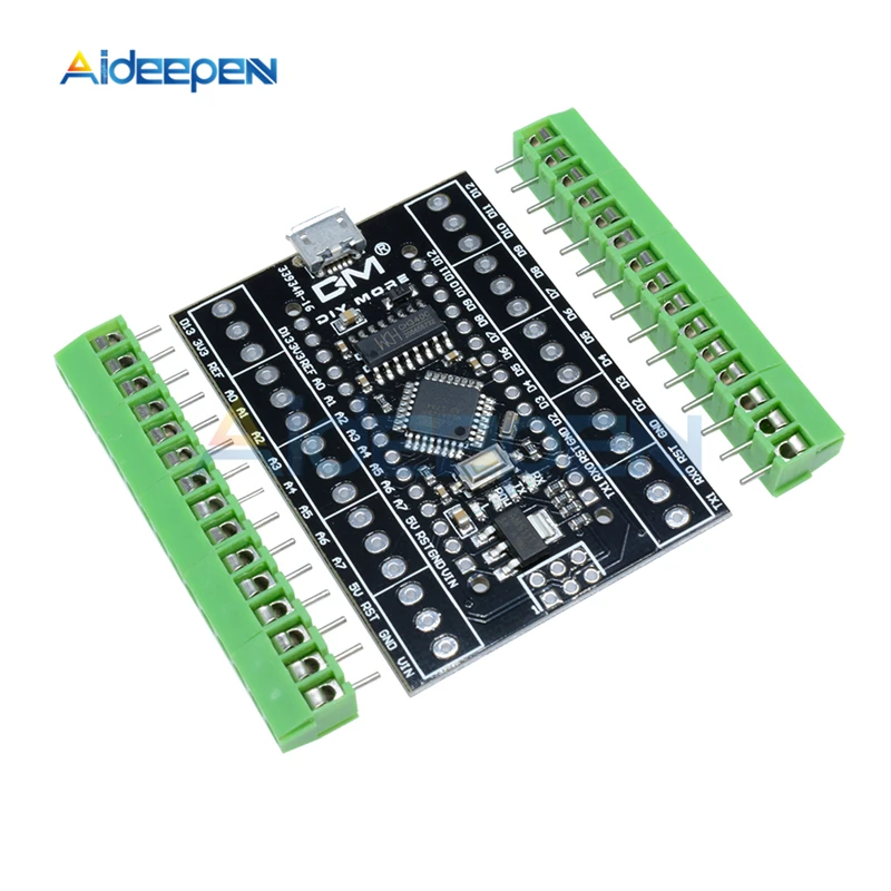 ATMEGA328P CH340 Nano V3.0 3,0 терминал щит адаптер плата расширения микроконтроллер 2 в 1 Micro USB модуль для Arduino