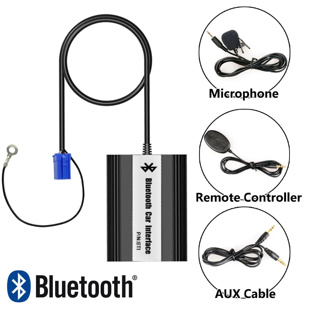 APPS2Car Hands Free Bluetooth Car Kits USB Auxialiary Input Mp3 Adapter for Seat Arosa 1997 2004
