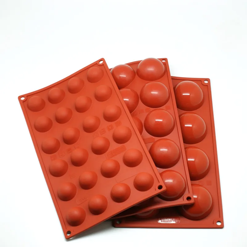 

1pcs Baking Tool Silicone Cake Mold Hemispherical Chocolate Jelly Mold 6 Cavity / 8 Cavity / 15 Cavity / 24 Cavity Color random