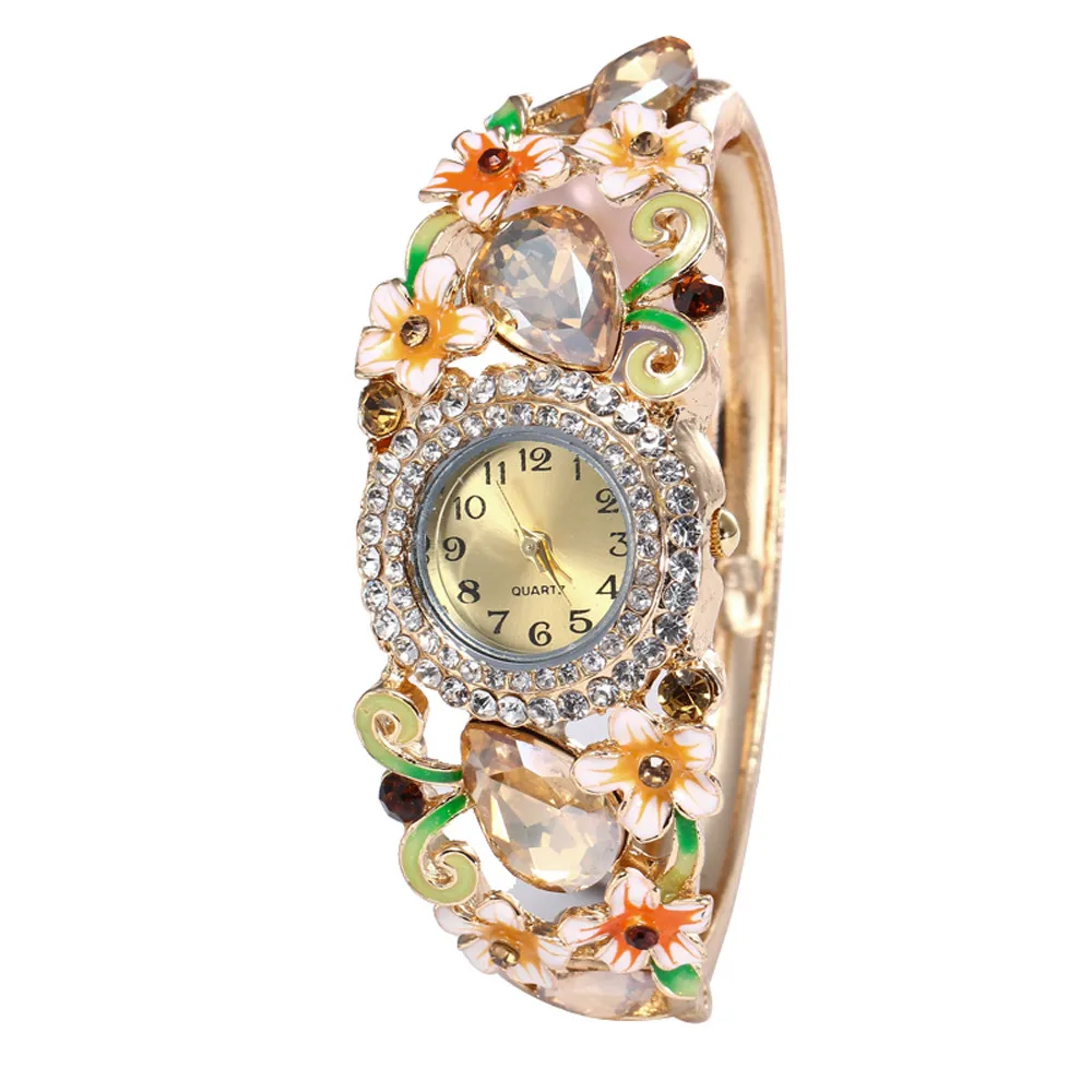 Платье браслет дизайн часы Полный алмаз для женщин роскошный сплав Циферблат цепи элегантные дамы повседневное кварцевые часы Relogio Feminino LD