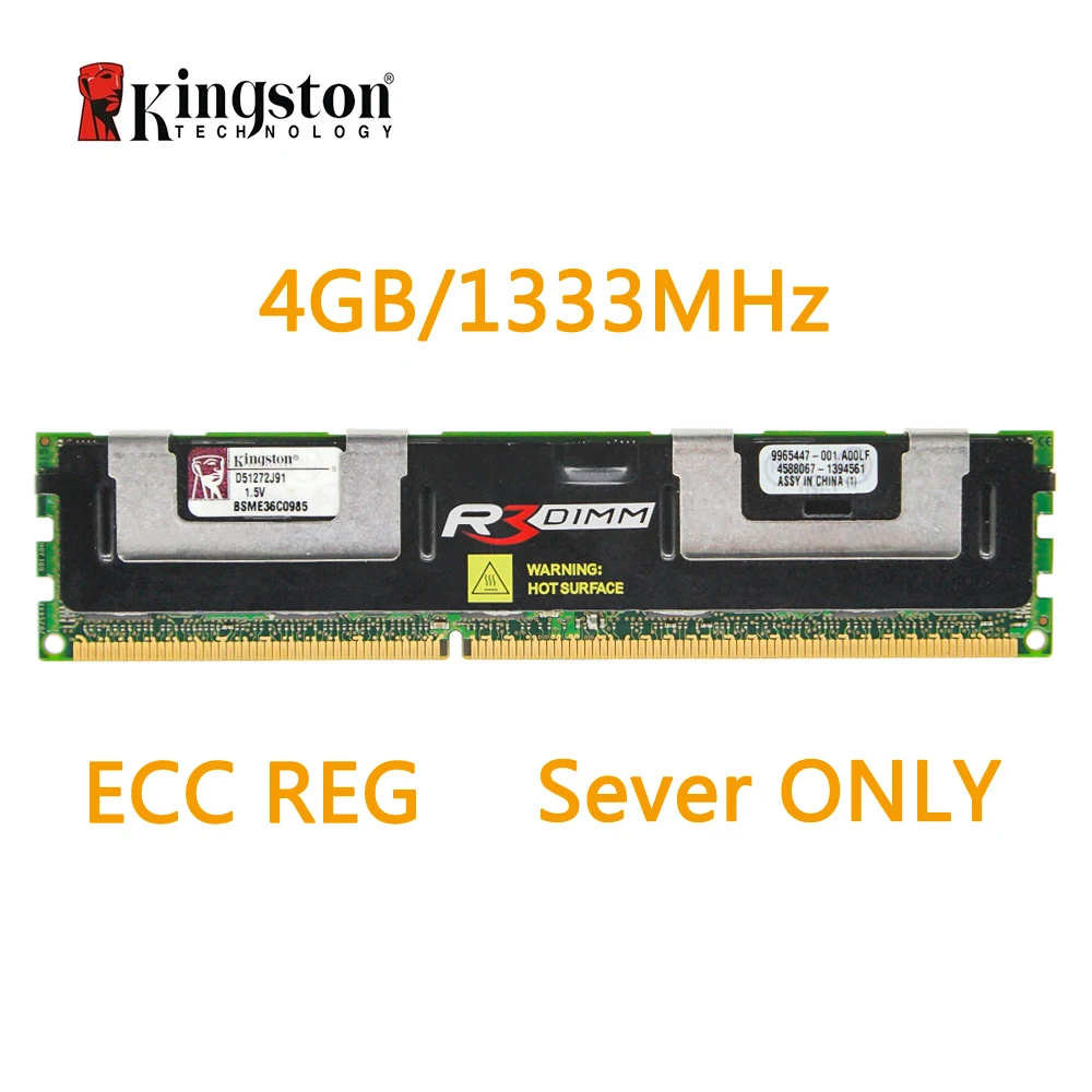 Оперативная память kingston REG ECC DDR3 4G 1333MHZ 240pin 1,5 V D51272J91 работает только на серверах