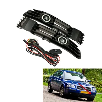 

Lower Front Bumper Fog Light Angel Eyes Grille Fit for VW Passat B5.5 2001-2005