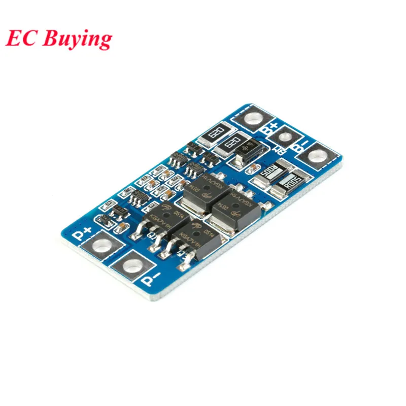 

2S Lithium Battery Protection Board PCB 10A 7.4V 8.4V BMS PCM with Balanced Function Overcharge and Over Discharge Protection