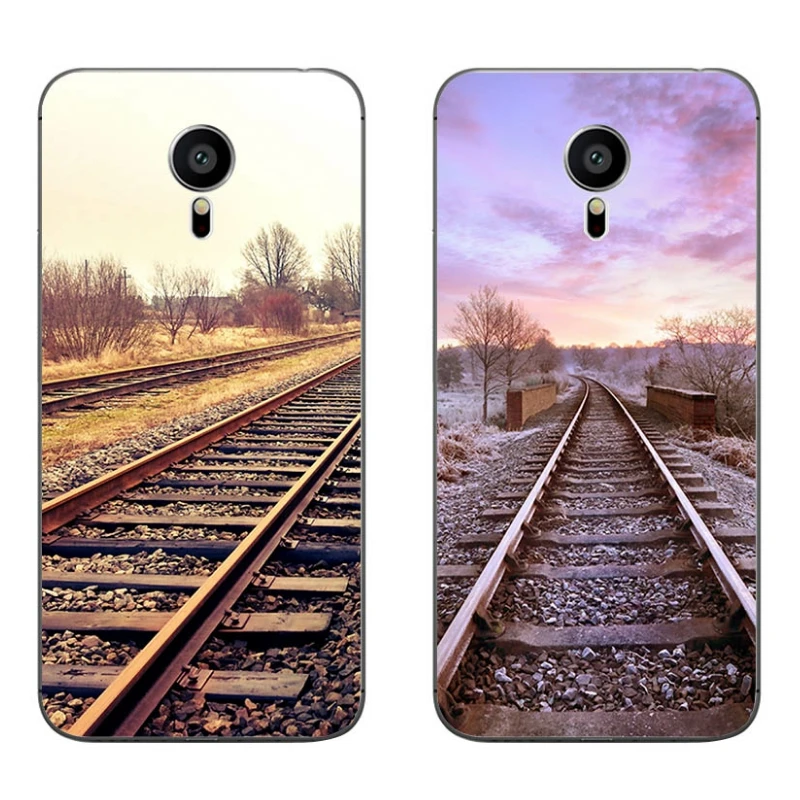 

For Meizu MX4 MX5 MX6 Pro 5 6 Phone Case M1 M2 M3 Note MEILAN E Mini Shell Transparent Cover Soft Silicon Railway Pattern Skin