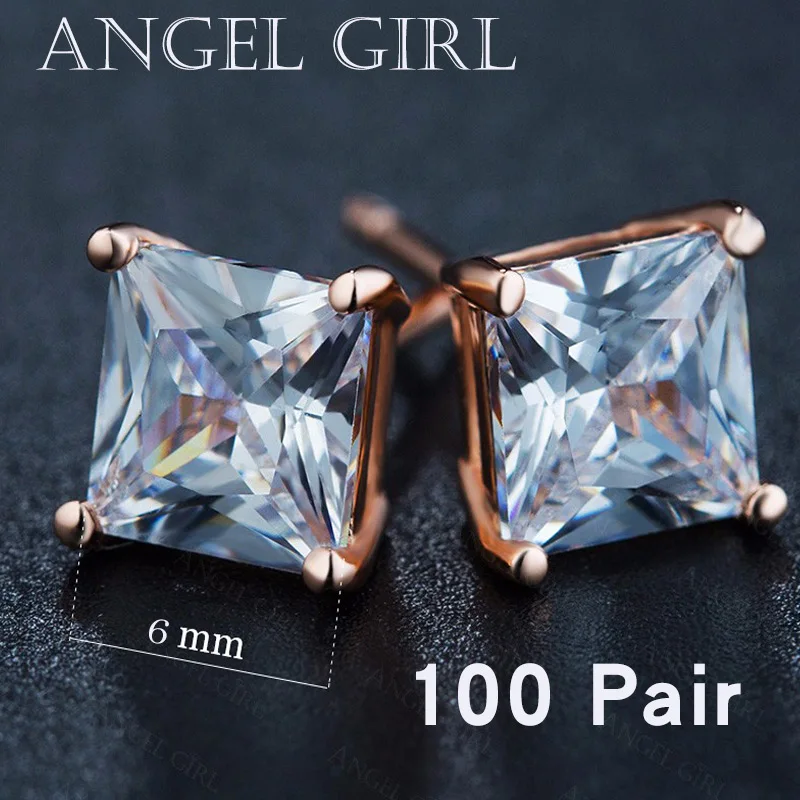 

Angel Girl American market small special wholesale rapid logistic 6/8mm stud earrings With rose gold colour for Women earring