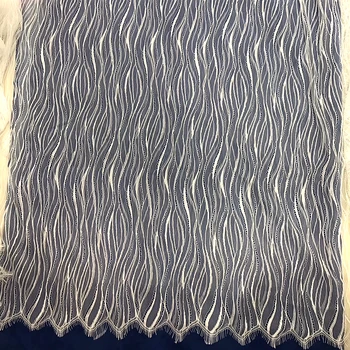 

GLace 3M/Lot 1.5M wide Off white/Black DIY material wedding lace fabric eyelash lace tissue nice pattern women dress TX501