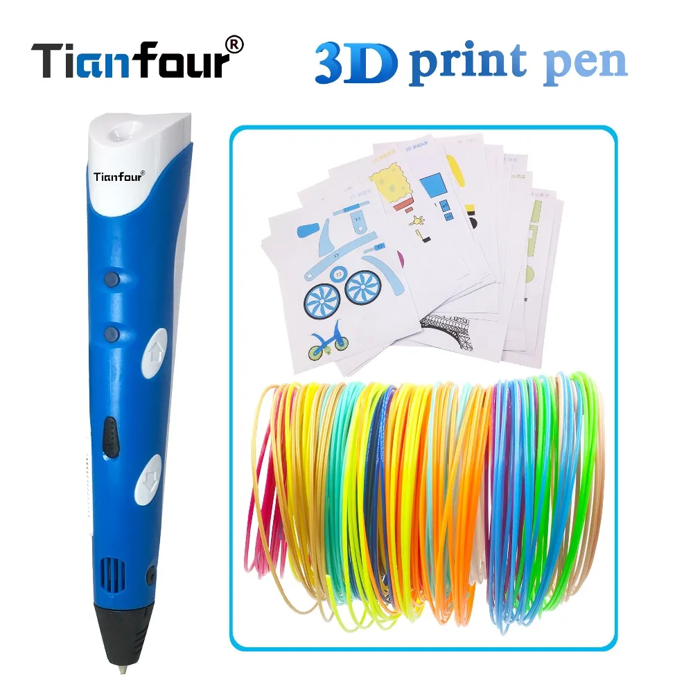 Tianfour 2018 3d Ручка 1 75 мм ABS умная для рисования 25 м/50 м/100 м волоконная бумага модель